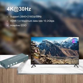 img 2 attached to 🔌 Высокопроизводительный KVM-переключатель HDMI 4 порта: UHD 4K @ 30 Гц, 3D, 1080P, в комплекте USB-B и HDMI кабели