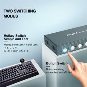 img 1 attached to 🔌 High-Performance KVM Switch HDMI 4 Port Box: UHD 4K@30Hz, 3D, 1080P, USB-B & HDMI Cables Included