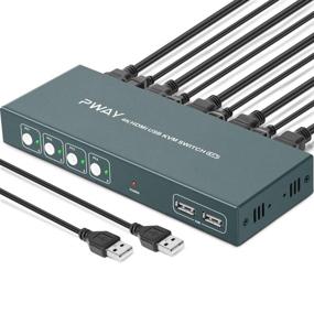 img 4 attached to 🔌 High-Performance KVM Switch HDMI 4 Port Box: UHD 4K@30Hz, 3D, 1080P, USB-B & HDMI Cables Included