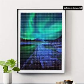 img 1 attached to 🌌 Captivating Aurora Borealis Winter Scene: 5D DIY Diamond Painting Kit for Spectacular Home Decor - Full Drill by Number Craft Kit by SKRYUIE, Diamond Embroidery Set for Stunning DIY Craft Arts Decorations (12x16inch)