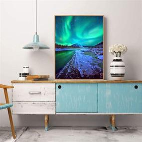 img 2 attached to 🌌 Captivating Aurora Borealis Winter Scene: 5D DIY Diamond Painting Kit for Spectacular Home Decor - Full Drill by Number Craft Kit by SKRYUIE, Diamond Embroidery Set for Stunning DIY Craft Arts Decorations (12x16inch)