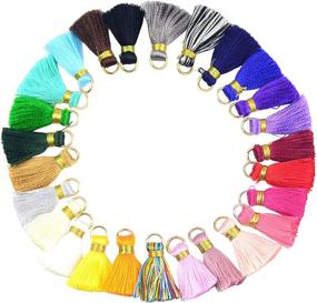 img 3 attached to Aokbean 100 pcs Tassel Multi-Colors Mini Tiny Handmade Craft Tassels Charms: Perfect for Jewelry Making and DIY Crafts!