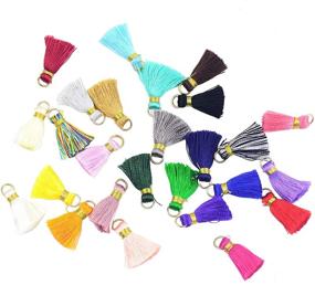 img 2 attached to Aokbean 100 pcs Tassel Multi-Colors Mini Tiny Handmade Craft Tassels Charms: Perfect for Jewelry Making and DIY Crafts!