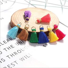 img 1 attached to Aokbean 100 pcs Tassel Multi-Colors Mini Tiny Handmade Craft Tassels Charms: Perfect for Jewelry Making and DIY Crafts!