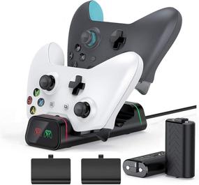 img 4 attached to Vivefox Xbox Controller Charger with Rechargeable Battery Packs – Compatible with Xbox One/One X/One S/Xbox One Elite Wireless Controllers, Includes 2 x 1200mAh Batteries