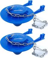🚽 2 pack of universal 2 inch toilet flapper replacements for american standard toilets - easy installation, stainless chain, long lasting rubber - water saving, leak resistant flapper fit for 2'' flush valve toilets логотип