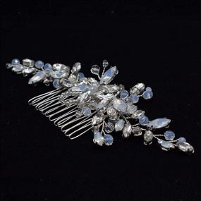 img 3 attached to 💍 Vintage Bridal Hair Accessories - Fanvoes Hair Pieces Comb for Brides, Silver Headpiece Clip Barrette Jewelry with Handmade Flower, Rhinestone, Light Blue Opal Crystal - Ideal for Women, Girls, Bridesmaids