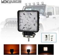 🔦 woku led work light 46w 3500lm 6000k flood square led light bar amber/yellow for tractor offroad 4wd truck atv utv suv daytime running lamp super bright logo