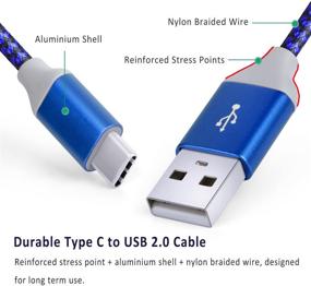 img 3 attached to Pofesun USB Type C Cable 3Pack 10Ft Nylon Braided USB C Cable Fast Charger Charging Cord Compatible Samsung Galaxy S10 S9 S8 Note 9 Note 8 Plus Пофесун кабель USB Type C 3 шт. 10 футов нейлоновый оплетенный USB C кабель Быстрая зарядка Зарядный шнур Совместим с Samsung Galaxy S10 S9 S8 Note 9 Note 8 Plus