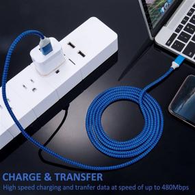 img 2 attached to Pofesun USB Type C Cable 3Pack 10Ft Nylon Braided USB C Cable Fast Charger Charging Cord Compatible Samsung Galaxy S10 S9 S8 Note 9 Note 8 Plus Пофесун кабель USB Type C 3 шт. 10 футов нейлоновый оплетенный USB C кабель Быстрая зарядка Зарядный шнур Совместим с Samsung Galaxy S10 S9 S8 Note 9 Note 8 Plus