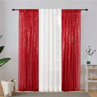 🎉 eternal beauty 2 pcs red sequin curtains: stunning backdrop for christmas party, birthday – 2ftx8ft size logo