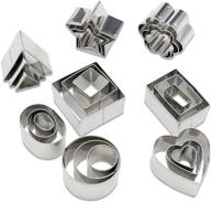 🍪 homy feel mini geometric cookie cutter set: 24 stainless steel metal molds for baking rectangle, square, heart, triangle, round, and tiny circle shaped cookies and biscuits logo