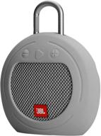 ltgem silicone carrying travel case for jbl clip 2 or jbl clip 3 waterproof portable bluetooth speaker - gray logo