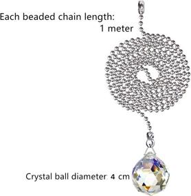 img 3 attached to 👍 Enhance Your Ceiling Fan Light with Poolan 2 Pack Crystal Clear Ball Pull Chains - 1 Meter Length, K9 Grade Beaded (2 Pack, Style D)