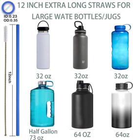 img 3 attached to 12 Inch Extra Long Reusable Silicone Straws for 32 oz Tall Tumbler, 40 oz Hydro 🥤 Flask, 64 oz Gallon Water Bottle, Hydro Water Jug YETI RTIC-Flexible Large Big-8 Pack (Half Gallon Edition)