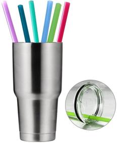 img 1 attached to 12 Inch Extra Long Reusable Silicone Straws for 32 oz Tall Tumbler, 40 oz Hydro 🥤 Flask, 64 oz Gallon Water Bottle, Hydro Water Jug YETI RTIC-Flexible Large Big-8 Pack (Half Gallon Edition)