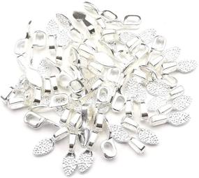 img 1 attached to 🔬 100pcs Mini Pendant Bails, 15x5mm, Silver Plated, Ideal for Glue On Jewelry Tags, Scrabble Earring Bails, Small Spoon Shape - Perfect for Jewelry Making with Cabochon Tiles (9062-100)