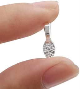 img 3 attached to 🔬 100pcs Mini Pendant Bails, 15x5mm, Silver Plated, Ideal for Glue On Jewelry Tags, Scrabble Earring Bails, Small Spoon Shape - Perfect for Jewelry Making with Cabochon Tiles (9062-100)