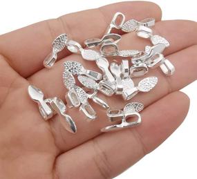 img 2 attached to 🔬 100pcs Mini Pendant Bails, 15x5mm, Silver Plated, Ideal for Glue On Jewelry Tags, Scrabble Earring Bails, Small Spoon Shape - Perfect for Jewelry Making with Cabochon Tiles (9062-100)