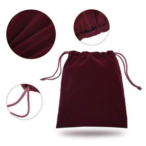 img 2 attached to Beautyflier Travel Hair Dryer Bags: Stylish Cotton Drawstring Bag for Hairdryer Organization and Storage at Home or Travel (11.5”x 10” Wine Red)