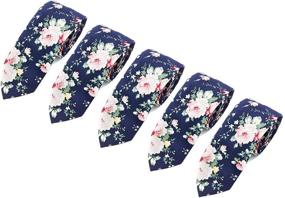 img 4 attached to 🌸 Stylish Neckties for Groomsmen: Floral Wedding Necktie Collection