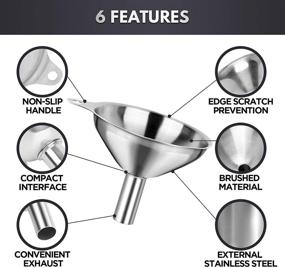 img 3 attached to 🍳 Food Grade Stainless Steel Kitchen Funnels Set - Ideal for Filling Bottles and Handling Essential Oil, Spices, and Liquids - Includes 3pcs Funnels and 2pcs Cleaning Brushes