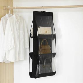 img 1 attached to 👜 Organize Your Handbags and Accessories with GINGA Hanging Storage Bag Purse Handbag Organizer - 6 Wide Pockets for Convenient Door Closet Storage