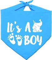 🐾 pawskido it's a boy gender reveal dog bandana: the perfect reversible triangle bib for pregnancy announcement pet scarf логотип