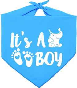 img 3 attached to 🐾 Pawskido It's A Boy Gender Reveal Dog Bandana: The Perfect Reversible Triangle Bib for Pregnancy Announcement Pet Scarf