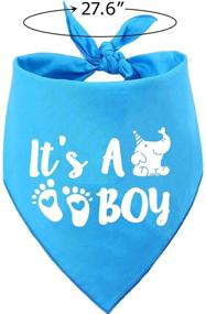 img 2 attached to 🐾 Pawskido It's A Boy Gender Reveal Dog Bandana: The Perfect Reversible Triangle Bib for Pregnancy Announcement Pet Scarf