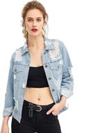 floerns womens causal sleeve distressed women's clothing for coats, jackets & vests logo