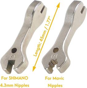 img 3 attached to 🔧 BIKEHAND Bike Wheel Rim Spoke Nipple Wrench Set (2 Pcs) - Compatible with Shimano 4.3mm and Mavic, with Bladed Spoke Holder Tool