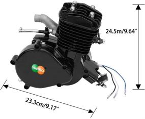 img 1 attached to 🚲 YUEWO 80cc Motorized 2-Stroke Upgrade Bike Conversion Kit with Speedometer - Ideal for 24", 26", and 28" Bikes (Black)