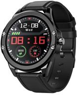 🌊 ip68 waterproof smart watch for android and ios - fitness tracker with heart rate, blood pressure, sleep monitoring - men and women bluetooth smartwatch (leather+silicone band) logo