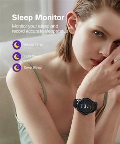 img 1 attached to 🌊 IP68 Водонепроницаемые умные часы для Android и iOS - фитнес-трекер с измерением пульса, давления крови, мониторингом сна - Умные часы для мужчин и женщин с Bluetooth (ремешок из кожи и силикона)