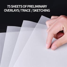 img 2 attached to 📝 Bachmore Translucent Vellum Paper Trace Pad - 8.5x11 Inches, 75 Sheets for Pencil, Marker, and Ink - Premium Quality Tracing Pad for Sketching, Printing, and Overlays - 1 Pack