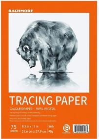 img 4 attached to 📝 Bachmore Translucent Vellum Paper Trace Pad - 8.5x11 Inches, 75 Sheets for Pencil, Marker, and Ink - Premium Quality Tracing Pad for Sketching, Printing, and Overlays - 1 Pack