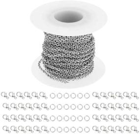 img 4 attached to 🔗 Anvin 2mm Stainless Steel Link Cable Chain - 33 Feet with Jump Rings and Lobster Clasps - Jewelry Chain Making Supplies