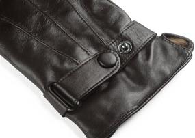 img 1 attached to Ambesi Touchscreen Fleece Leather Buckled Men's Accessories