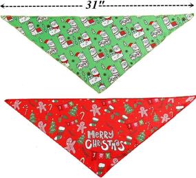 img 3 attached to 🎄 BoomBone 4 Pack Christmas Dog Bandanas: Festive Triangle Bibs Pet Scarves for Dogs