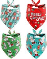 🎄 boombone 4 pack christmas dog bandanas: festive triangle bibs pet scarves for dogs логотип