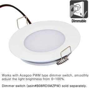 img 2 attached to 🌟 acegoo RV Boat Recessed Ceiling Light 4 Pack: Ultra Slim LED Panel Lights, 12V 3W Full Aluminum Downlights in Warm White