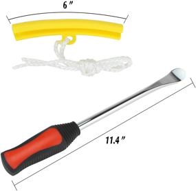 img 3 attached to Набор ломиков Flooobuys Tire Spoon Lever Set: Идеальные инструменты для замены шин грязевых мотоциклов, газонокосилок и мотоциклов - Включает 3 ломика, 2 защитителя обода, клапаны, колпачки и клапанный инструмент.