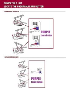 img 1 attached to Purple Learn Button Liftmaster Chamberlain Craftsman Garage Door Opener Remote 371LM 950CD ASONPAO (2Pack)