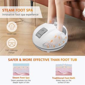 img 3 attached to Ultimate Foot Spa Massager: Snailax Steam Foot Spa with Heat & Shiatsu Sauna Massage for Stress Relief & Improved Circulation - Perfect Gifts for Men and Women