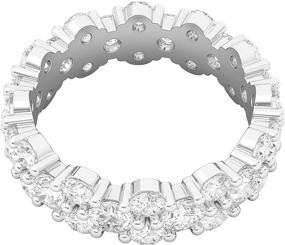 img 2 attached to 💍 Sophisticated Sterling Silver Eternity Garland Cluster Ring: Elegant Simulated Diamond Wedding Band for Women