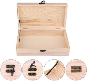 img 2 attached to 📦 Dedoot Unfinished Wood Box: Locking Clasp Jewelry & Crafting Organizer - 9.7x5.5x2.7 Inch