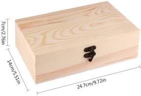 img 3 attached to 📦 Dedoot Unfinished Wood Box: Locking Clasp Jewelry & Crafting Organizer - 9.7x5.5x2.7 Inch