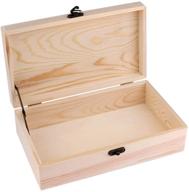 📦 dedoot unfinished wood box: locking clasp jewelry & crafting organizer - 9.7x5.5x2.7 inch logo