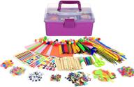 🎨 kids arts and crafts supplies set – 1000+ pcs diy craft art kit with pipe cleaners, pom poms, pony beads, googly eyes, storage box – ideal gift for boys and girls ages 5-12, perfect for christmas logo